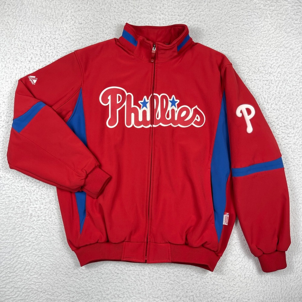 Philadelphia Phillies Jacket Mens XL Red Therma Base Zip MLB Philly Baseball